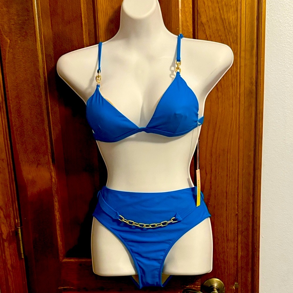 Summersalt Teal Bikini with Chain Accent